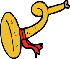 cartoon doodle curled horn instrument png