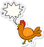 dibujos animados gallo con habla burbuja pegatina png