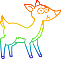 Regenbogen Gradient Linie Zeichnung von ein Karikatur Hirsch png