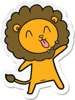 sticker of a happy cartoon lion png