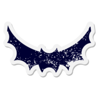 adesivo grunge de símbolo de morcego de halloween png