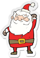 Aufkleber eines Cartoon-Weihnachtsmanns, der Luft stanzt png