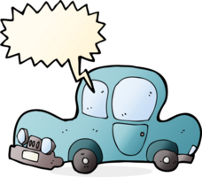 Cartoon-Auto mit Sprechblase png