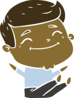 homem de desenho animado de estilo de cor plana feliz png