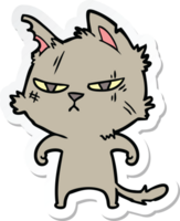 sticker of a tough cartoon cat png