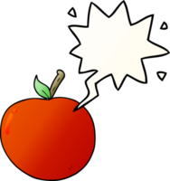 cartoon apple with speech bubble in smooth gradient style png