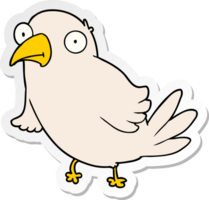 beunruhigter Aufkleber eines Cartoonvogels png