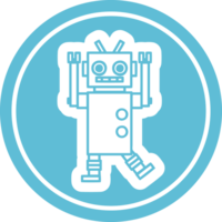 dancing robot circular icon symbol png