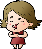 cartoon girl pulling face png