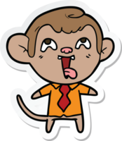 sticker of a crazy cartoon monkey in shirt and tie png