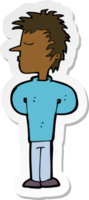 sticker of a cartoon man ignoring png