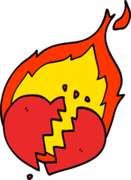 cartoon flaming heart png