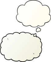 cartoon cloud with thought bubble in smooth gradient style png