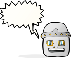 Cartoon-Roboterkopf mit Sprechblase png