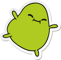 hand drawn sticker cartoon of a cute jumping bean png