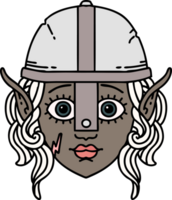 visage de personnage de combattant elfe de style tatouage rétro png