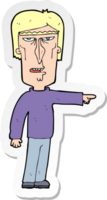 sticker of a cartoon pointing man png