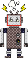 comic book style cartoon of a robot png