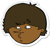 sticker of a cartoon suspicious man png