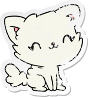 distressed sticker cartoon illustration cute kawaii fluffy cat png