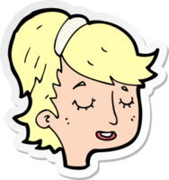 sticker van een cartoon mooi vrouwelijk gezicht png