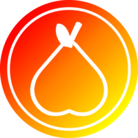 biologisch Peer circulaire icoon met warm helling af hebben png