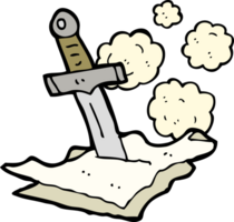 cartoon dagger in papers png