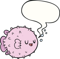 cartoon blowfish with speech bubble png