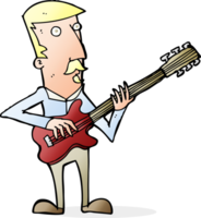 caricatura, hombre, juego, guitarra eléctrica png