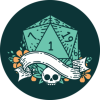 icon of natural one d20 dice roll png