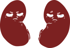 flat color style cartoon irritated kidneys png