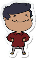 sticker of a cartoon proud man png