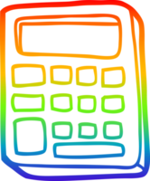 rainbow gradient line drawing of a cartoon calculator png