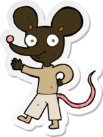 sticker of a cartoon waving mouse png