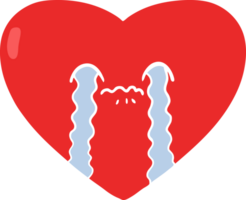 plat couleur style dessin animé amour coeur malade png