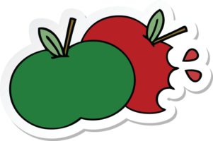sticker of a cute cartoon juicy apple png