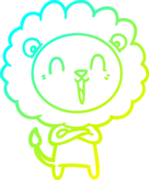 freddo pendenza linea disegno di un' ridendo Leone cartone animato png