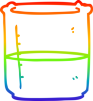 rainbow gradient line drawing of a cartoon science beaker png