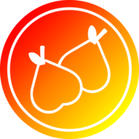 orgânico peras circular ícone com caloroso gradiente terminar png