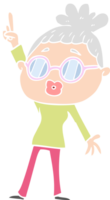 flat color style cartoon dancing woman wearing spectacles png