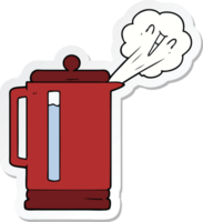 sticker of a cartoon electric kettle boiling png