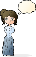 cartoon happy woman with thought bubble png