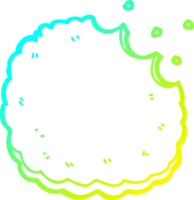 cold gradient line drawing of a cartoon biscuit png