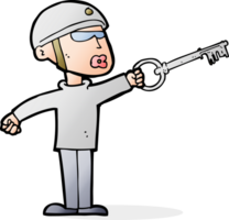 cartoon security guy with key png