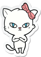 sticker of a cute cartoon cat png