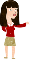 cartone animato donna Esprimere a gesti per mostrare qualcosa png