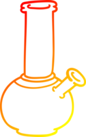 warm gradient line drawing of a cartoon bong png