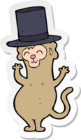 sticker of a cartoon monkey wearing top hat png