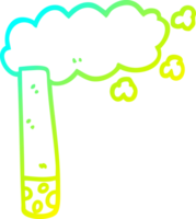 cold gradient line drawing of a cartoon cigarette png