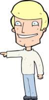 cartoon happy man pointing png